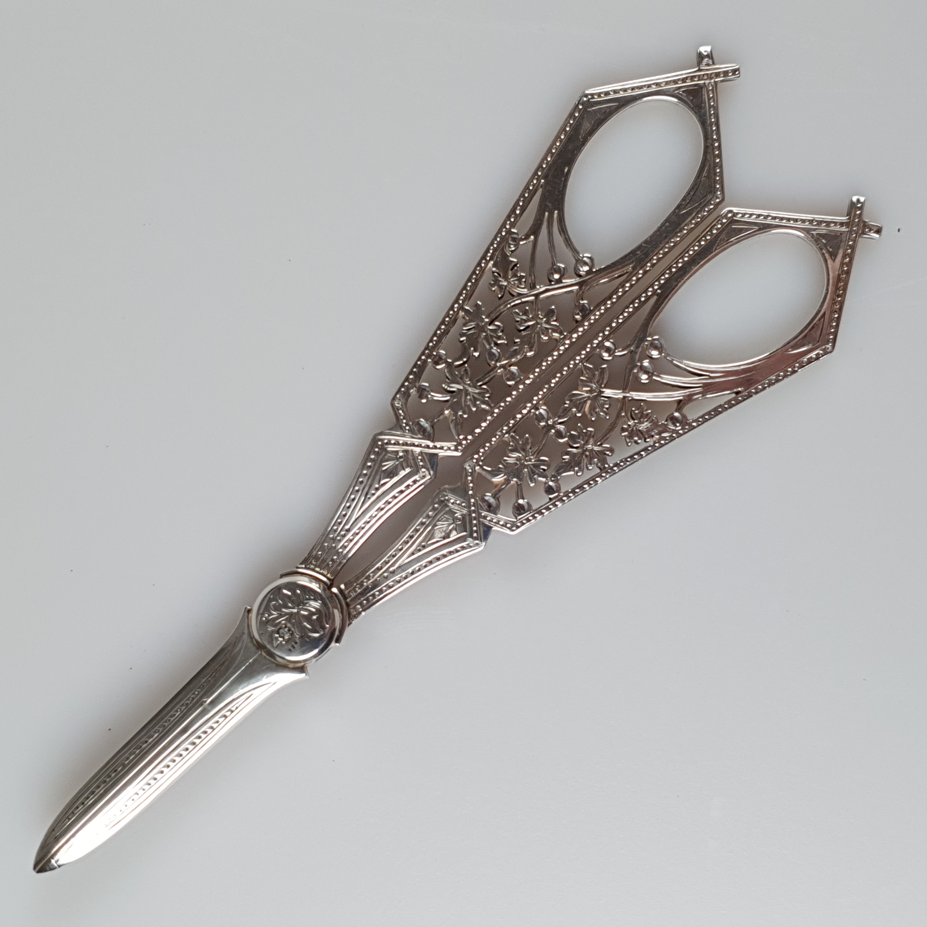Victorian Silver Grape Scissors
